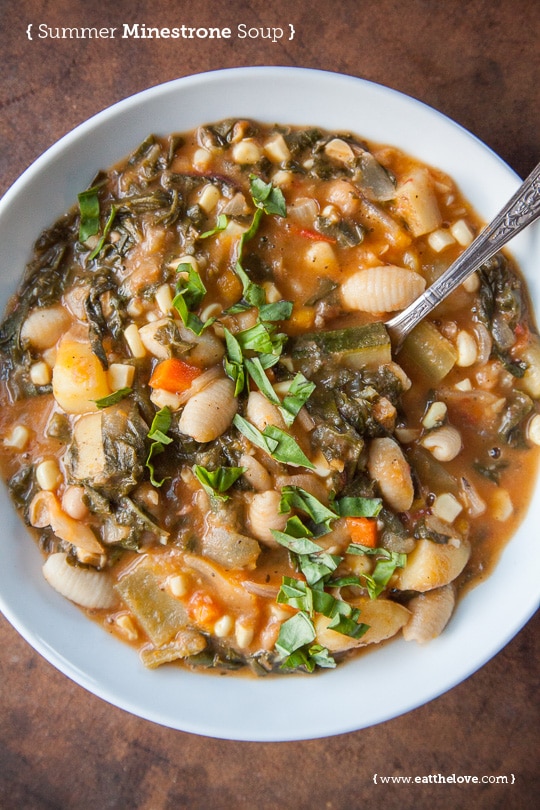 Summer Minestrone Soup | Summer soup | Eat the Love